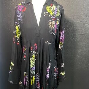 Free peaple floral Black Women's‎ Top Sise